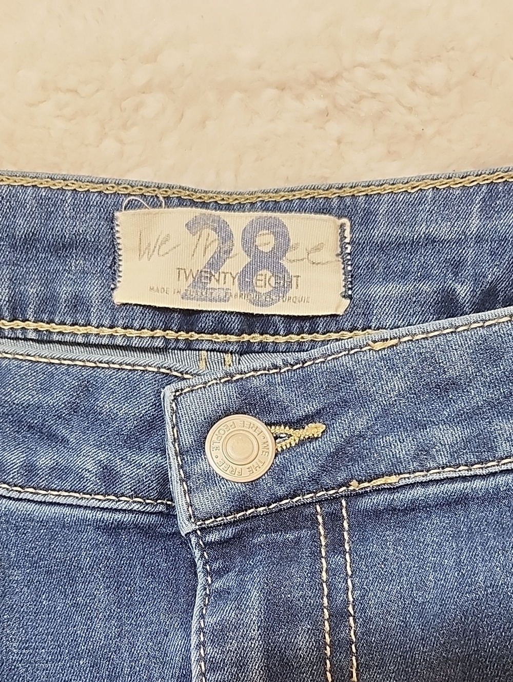 Free People Just Float Flare Jeans high-rise waist exaggerated bell-bottom Sz 28 - Picture 14 of 15
